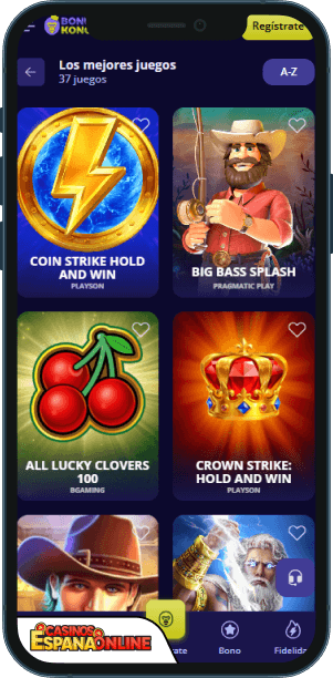 BonusKong Casino Aplicación móvil