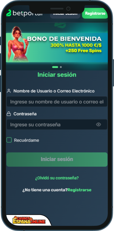 BetPortal Casino Inicio de sesión